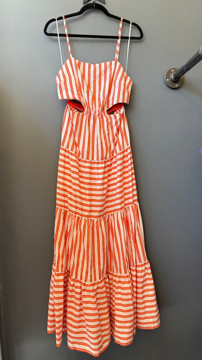 Stripe Cutout Maxi Dress
