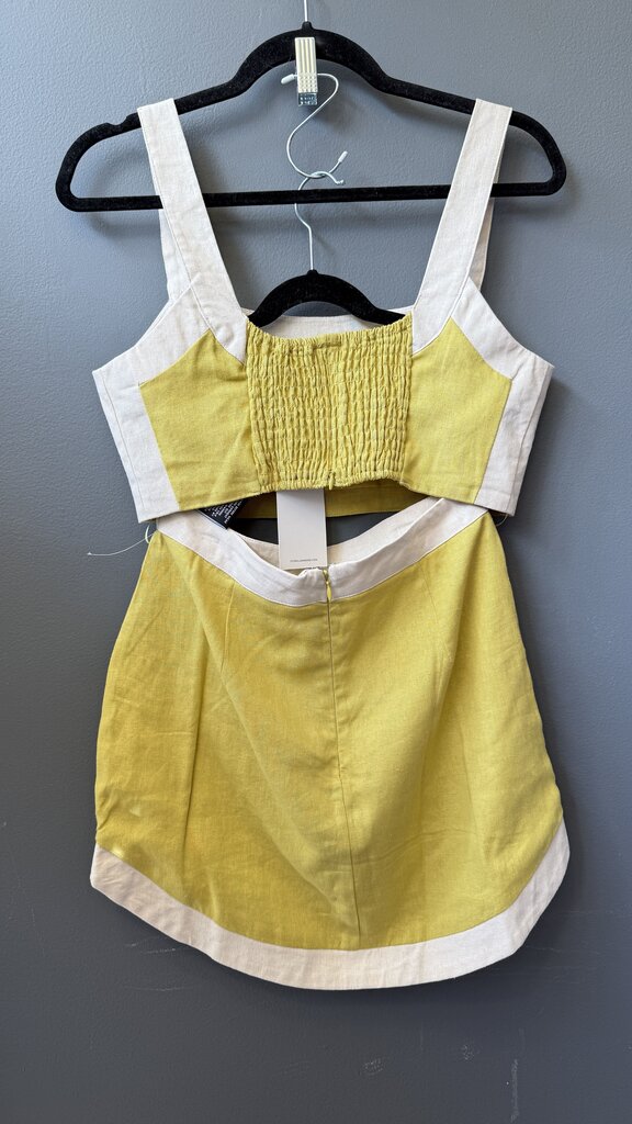 Linen Blend Crop Top + Skirt