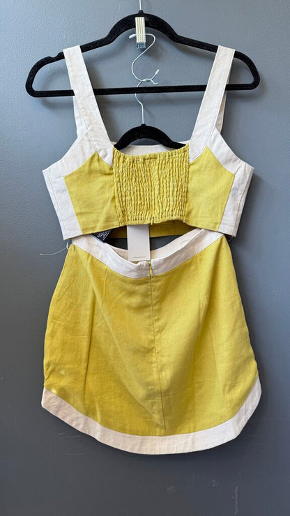 Linen Blend Crop Top + Skirt