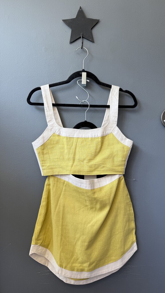 Linen Blend Crop Top + Skirt
