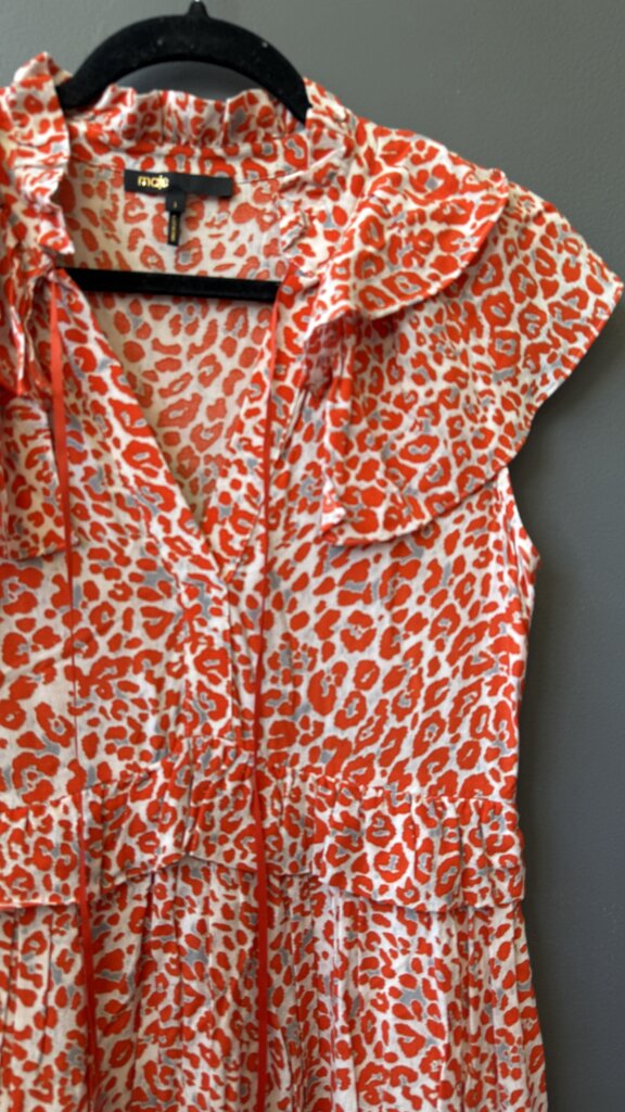 Leopard Ruffle Neck Dress