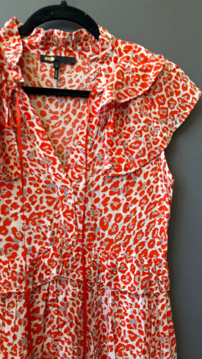 Leopard Ruffle Neck Dress