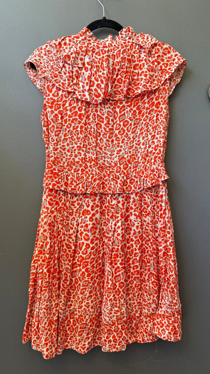 Leopard Ruffle Neck Dress