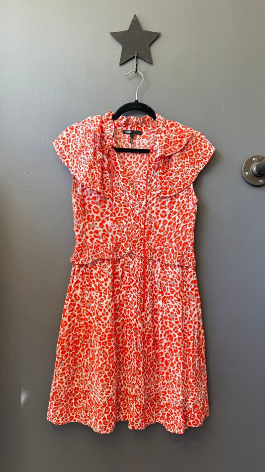 Leopard Ruffle Neck Dress