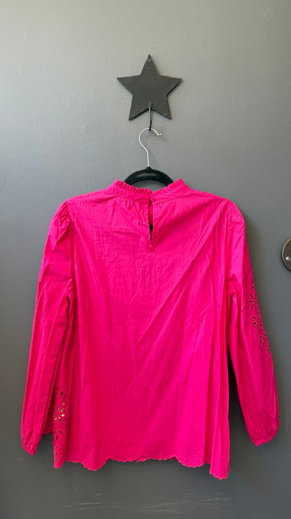 Eyelet High Neck Blouse