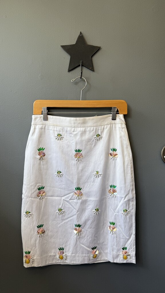 Beaded Sequin Pencil Skirt