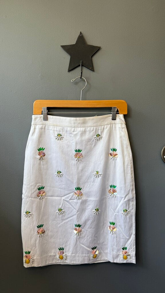 Beaded Sequin Pencil Skirt