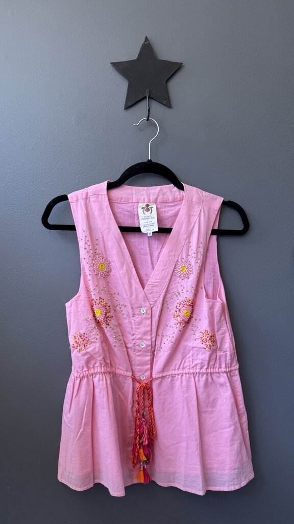 Beaded Tassel Linen Top