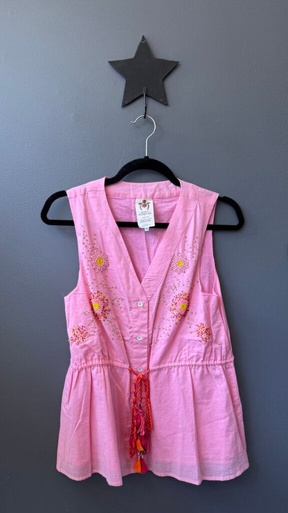 Beaded Tassel Linen Top