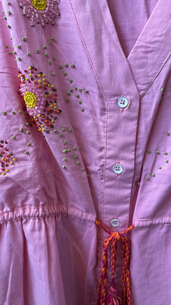 Beaded Tassel Linen Top