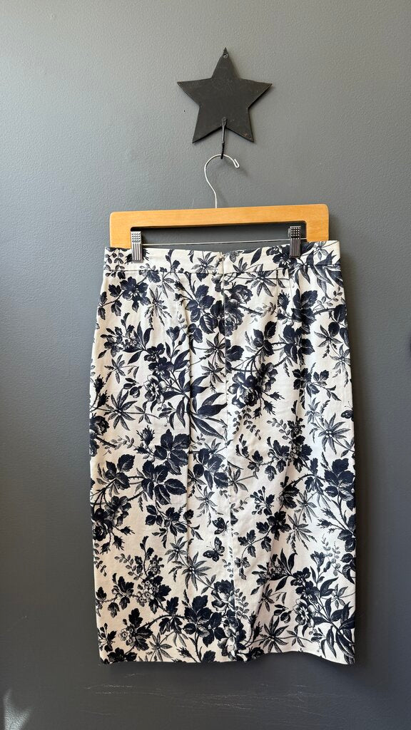 Botanical Button Pencil Skirt