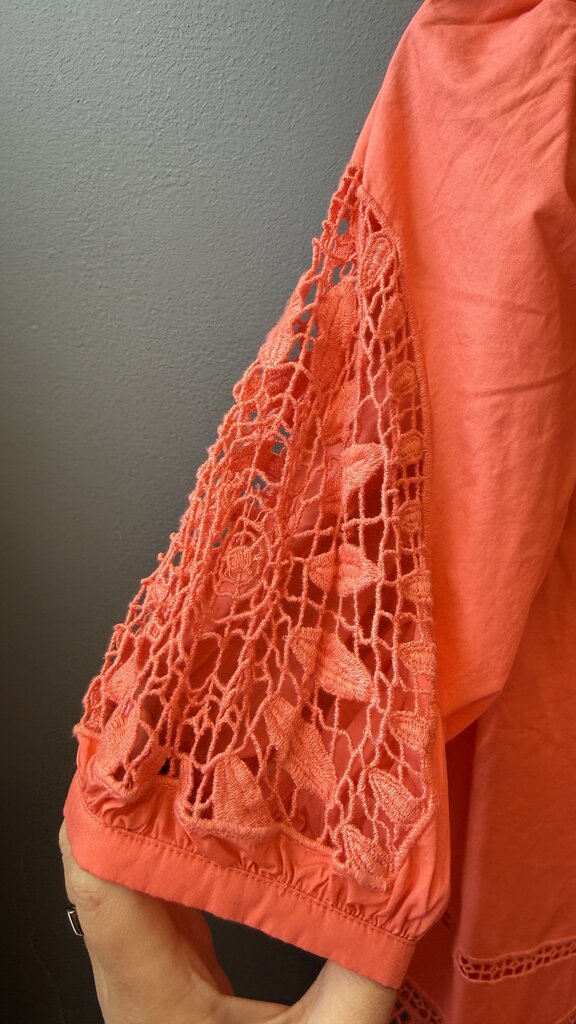Bow Front Lace Inlay Blouse