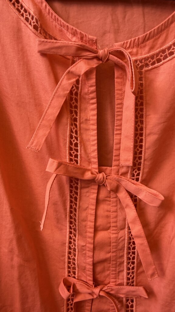 Bow Front Lace Inlay Blouse