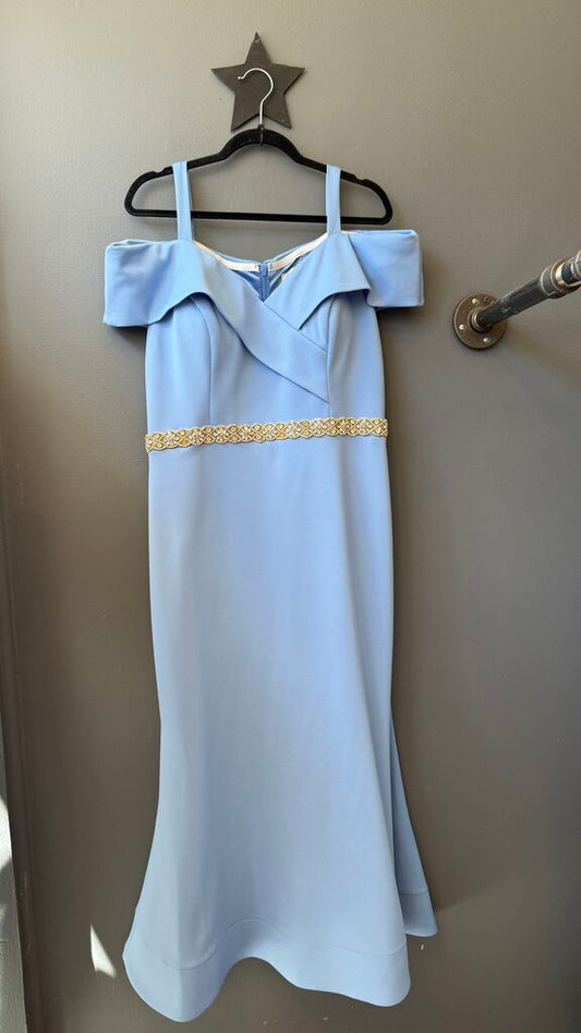 Petite Off the Shoulder Gown Maxi Dress