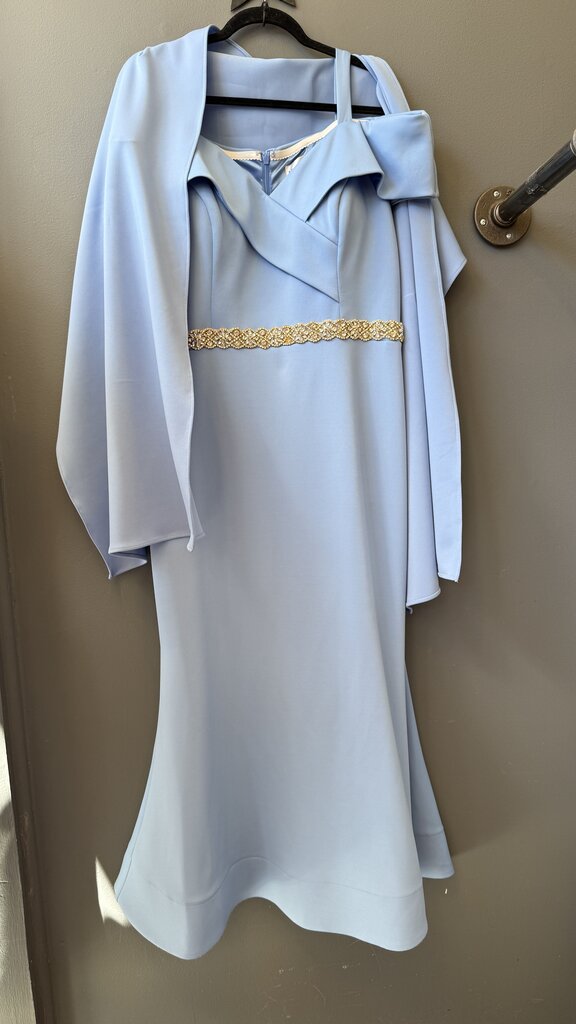 Petite Off the Shoulder Gown Maxi Dress