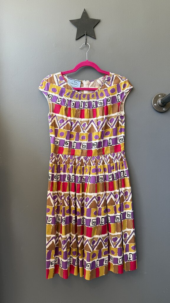 Print Cotton Fit Flare Dress