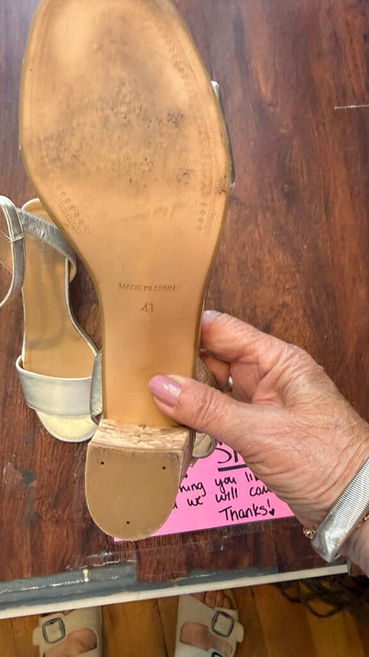 Gold Cork Block Heel Sandals