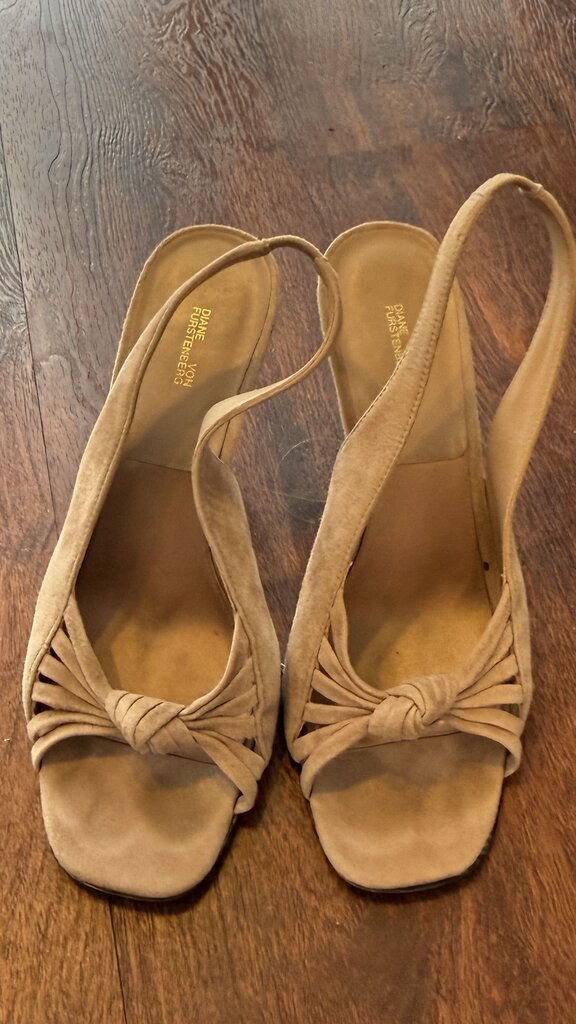 Suede Square Toe Slingback Heels
