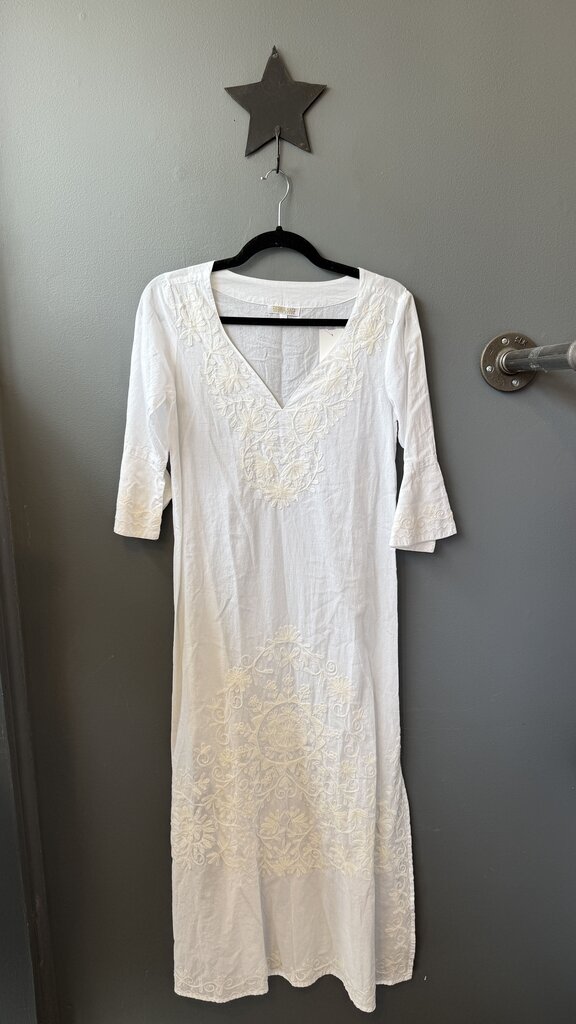Embroidered Maxi Caftan Dress