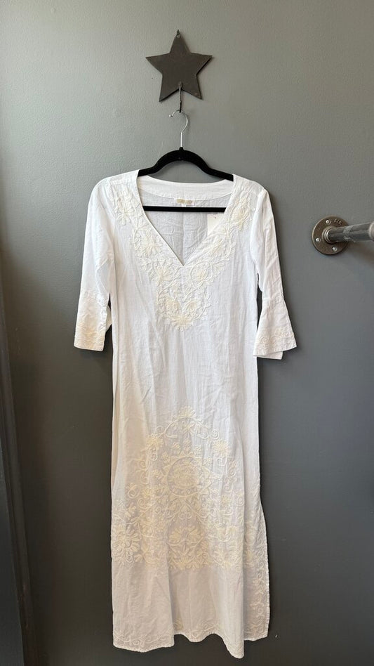 Embroidered Maxi Caftan Dress