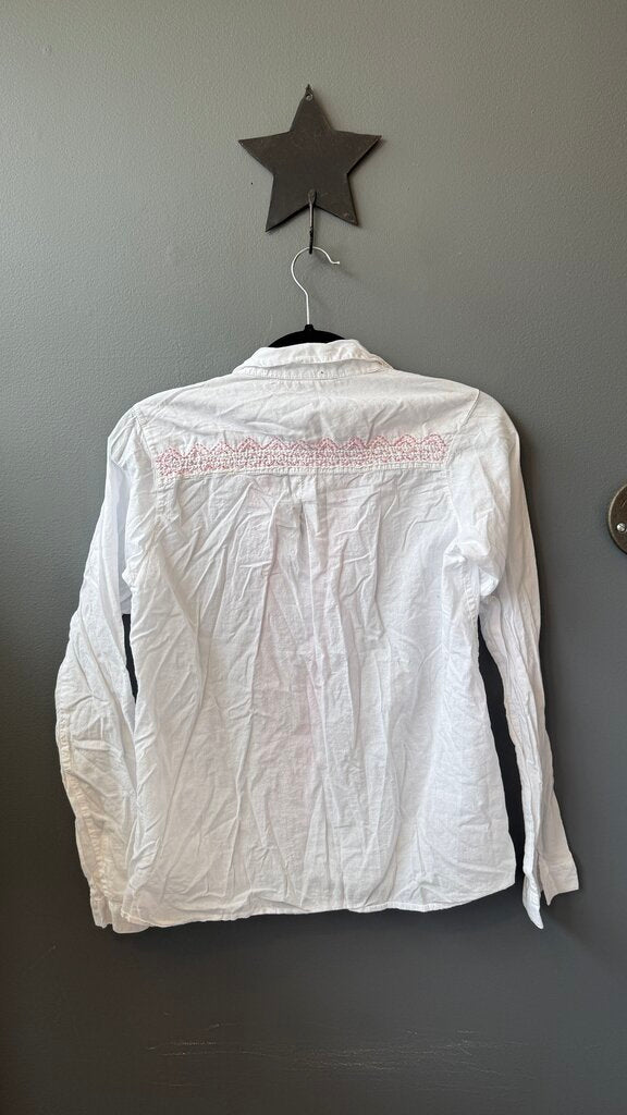 Embroidered Tissue Cotton Button Up Shirt