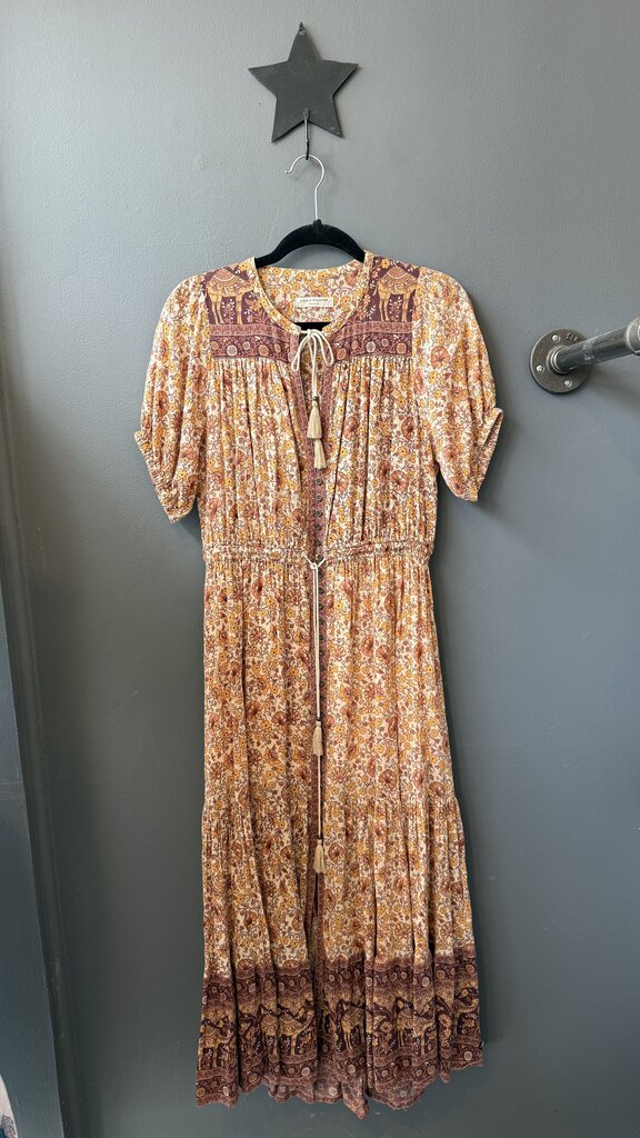 Printed Tassel Midi Dress