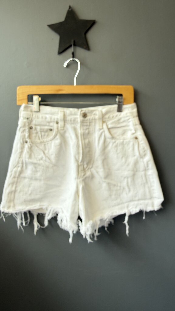 Cut Off White Denim Shorts