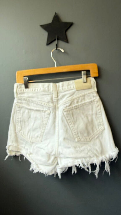 Cut Off White Denim Shorts