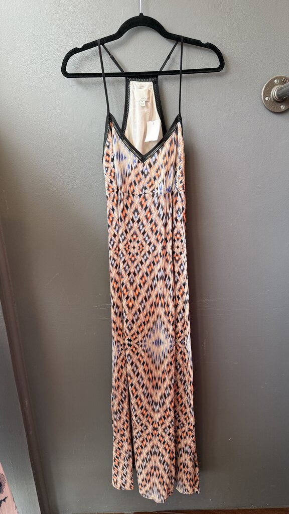Silk Print Racerback Maxi Dress