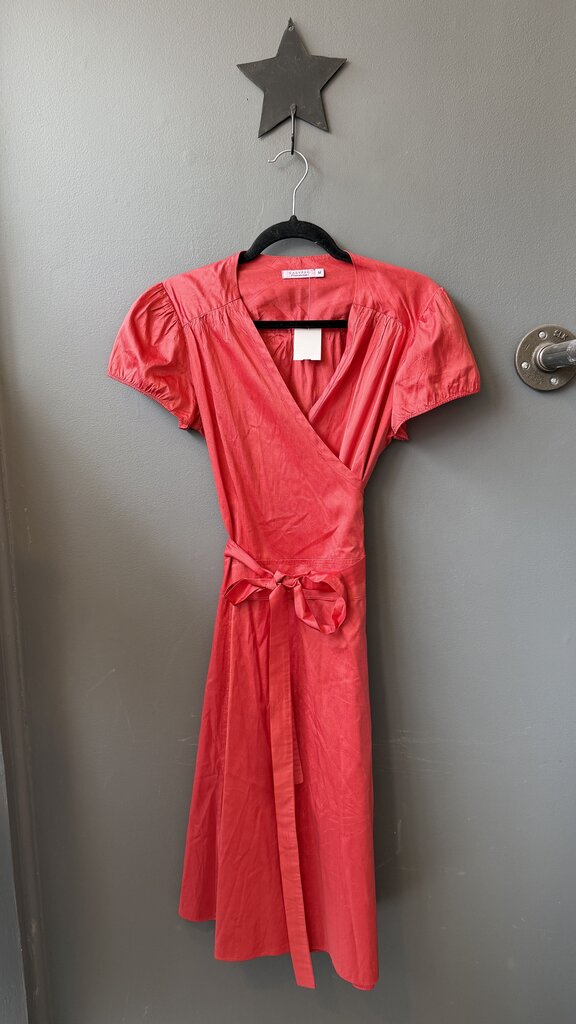 Silk Cap Sleeve Wrap Midi Dress