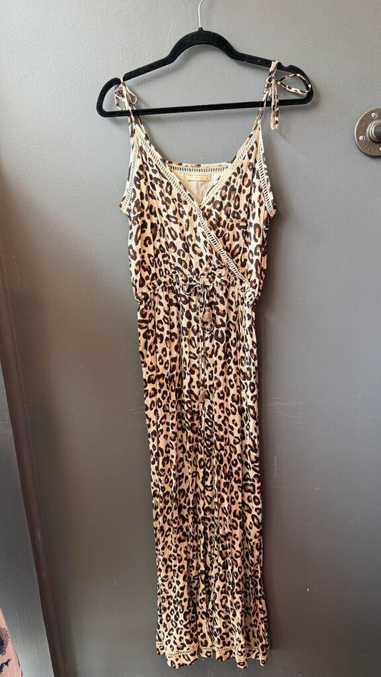 Leopard Surplice Jumpsuit