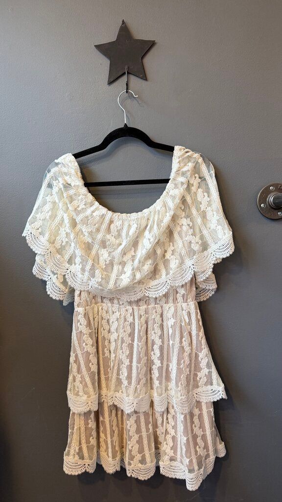 Tiered Lace Off the Shoulder Dress