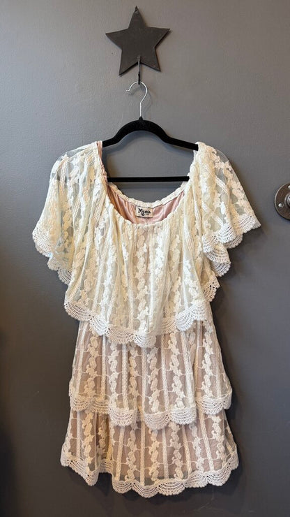 Tiered Lace Off the Shoulder Dress