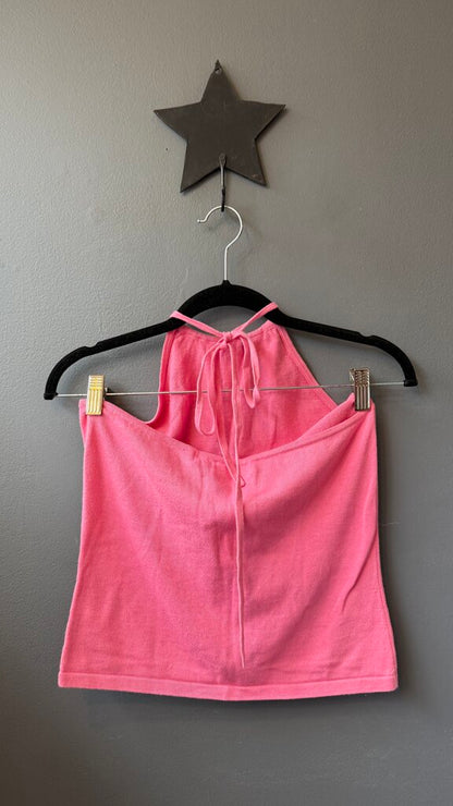 Vintage Pima Cotton Knit Halter Tank Top