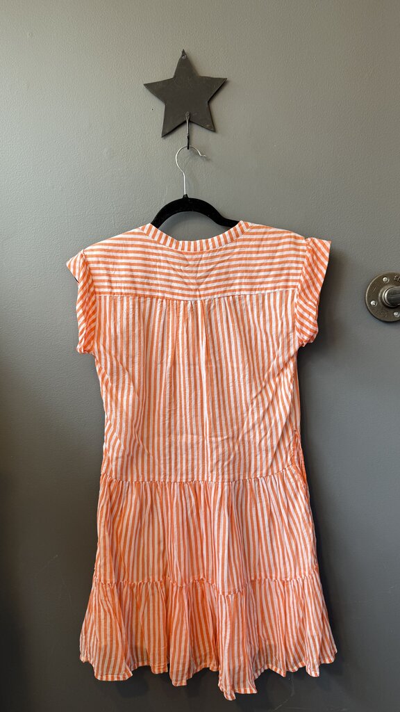 Stripe Block Print Tiered Mini Dress