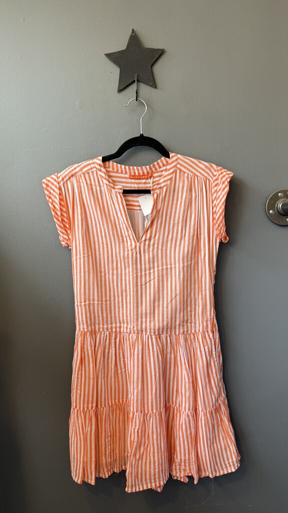 Stripe Block Print Tiered Mini Dress