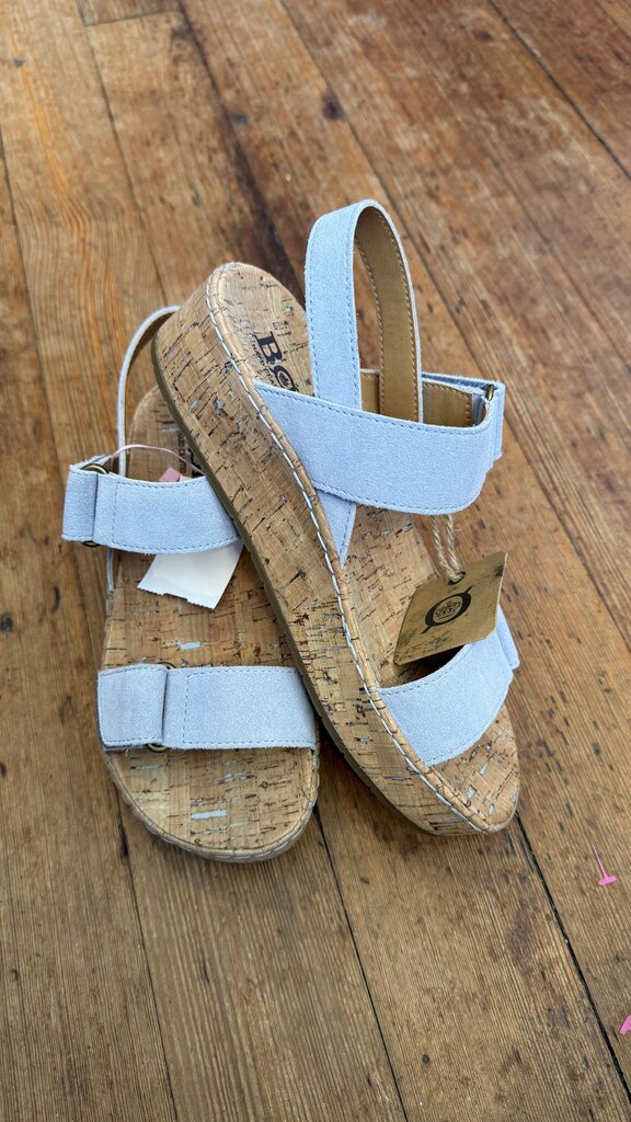 Suede Cork Platform Sandals