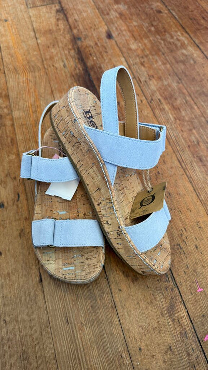 Suede Cork Platform Sandals