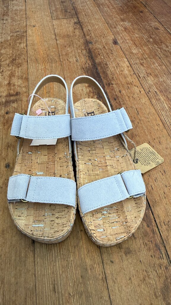 Suede Cork Platform Sandals