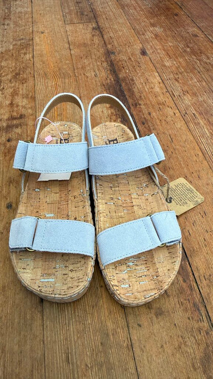 Suede Cork Platform Sandals