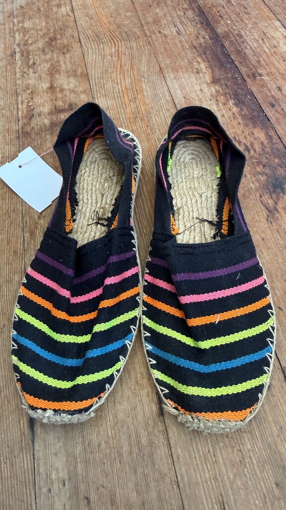 Neon Stripe Espadrille Flats