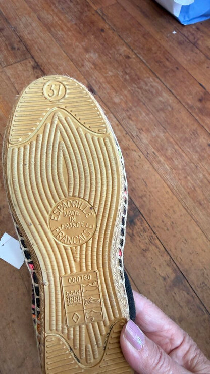 Neon Stripe Espadrille Flats