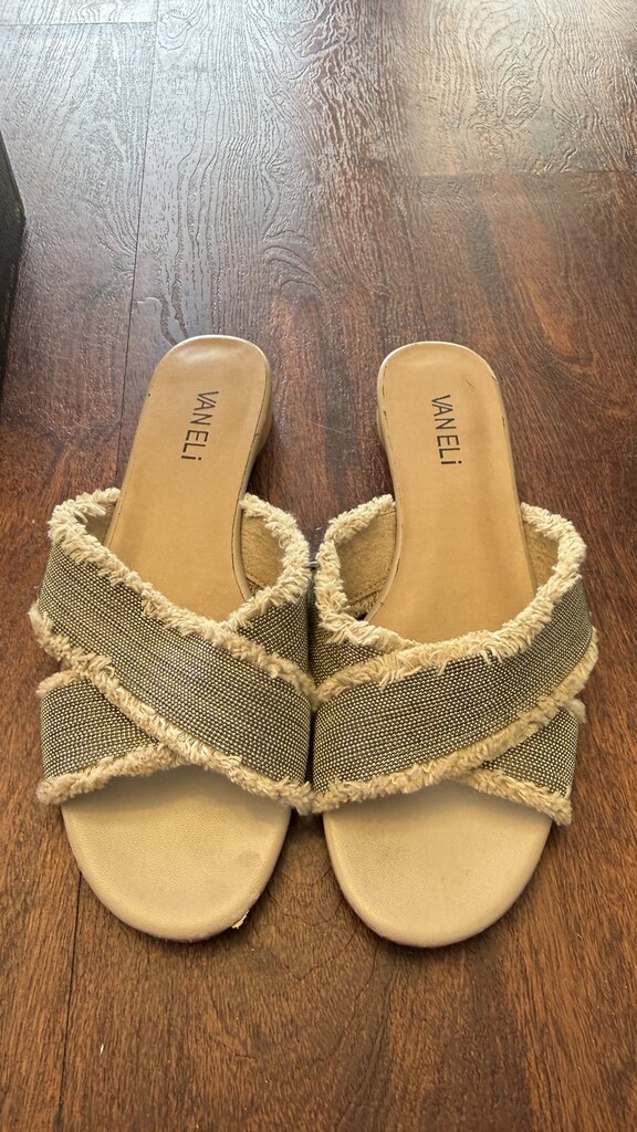 Shimmer Cross Tiny Heel Sandals