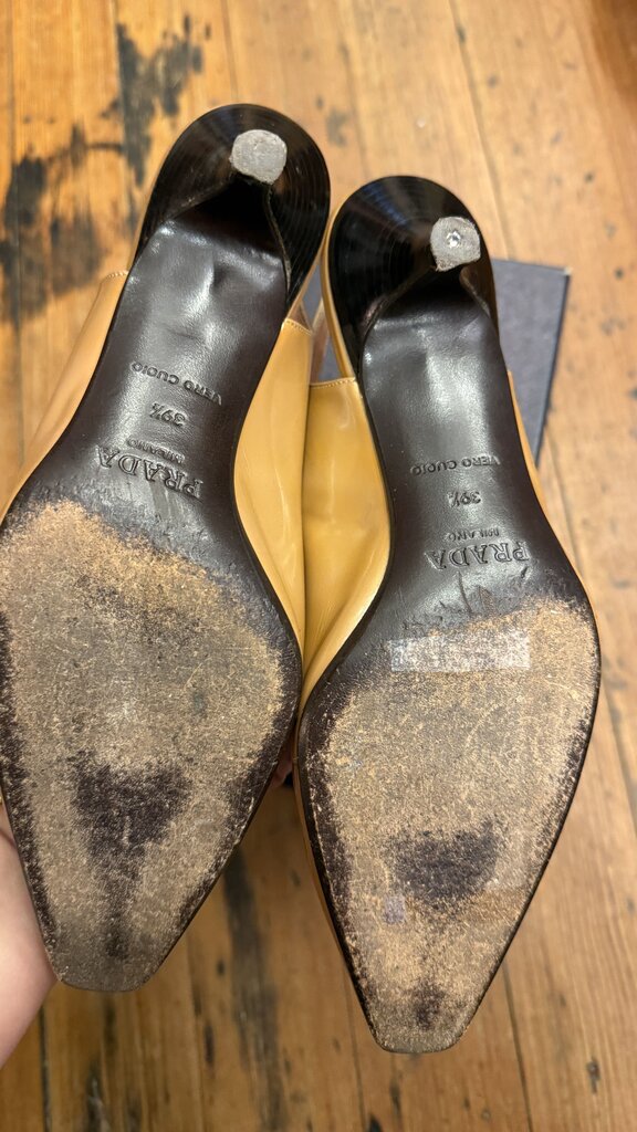 Vintage Patent Pointed Slingback Heels