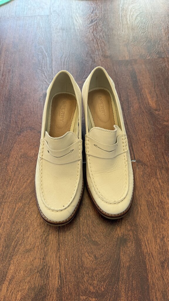 Leather Stack Heel Loafers