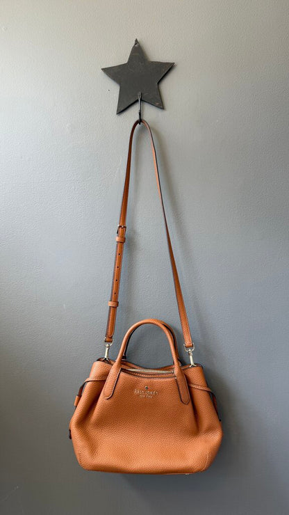 Top Handle Leather Crossbody Satchel