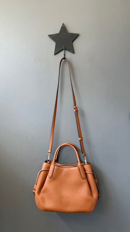 Top Handle Leather Crossbody Satchel