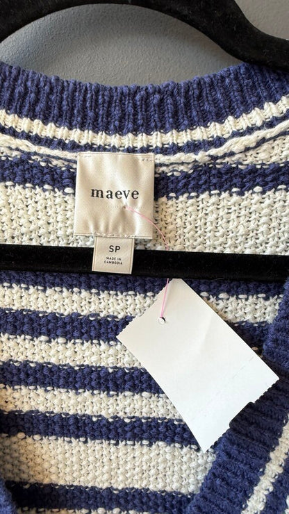 Stripe Short Sleeve Cardigan Sweater