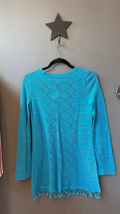 Crochet Pom Pom Hem Tunic Top