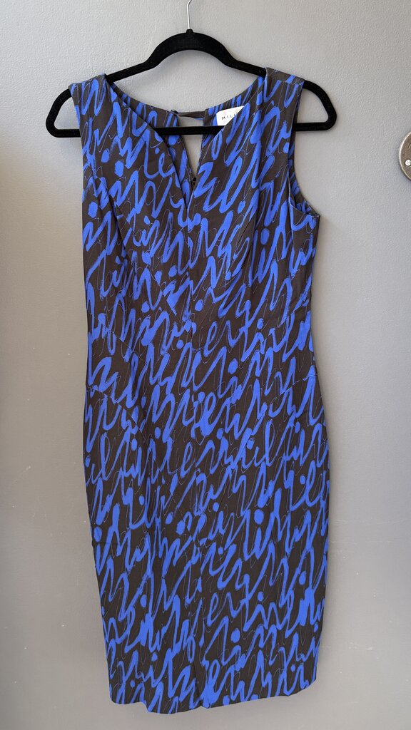 Script Print Midi Sheath Dress